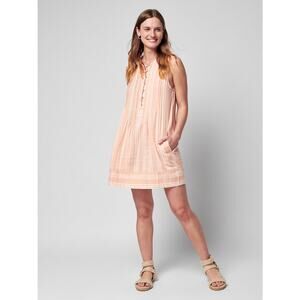 Faherty Isha Dress in Sepia Neutral Stripe, A32